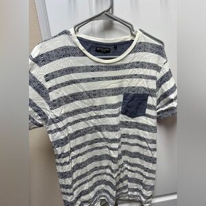 Brave Soul Blue and White Striped Short Sleeve Tee
